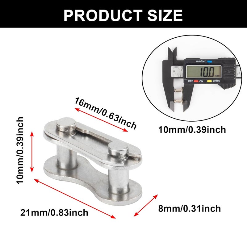 psler Bike Chain Master Link - Single Speed Bicycle Chain Link Missing Link Connectors Bike Chain Repair Accessories 10 Pieces Silver - Image 4